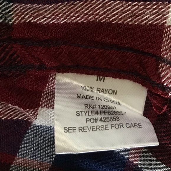 Pink Rose Red Plaid Long Sleeve Button Up Shirt - Picture 8 of 11